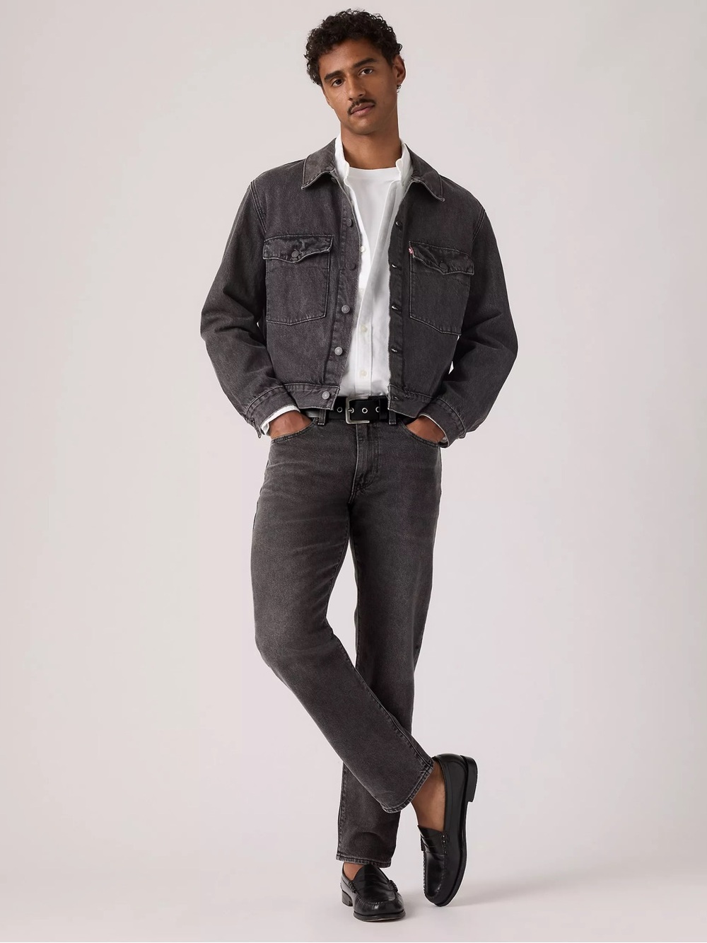 Levi’s 502 Taper Jeans – Regular Fit, Black/Grey Wash, Size W32 L34